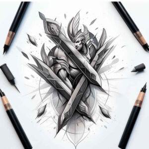 weapons-with-motion-ornamental-for-wrist – tattoo design ideas free ai generated – Gallery: weapons-inkby-ai