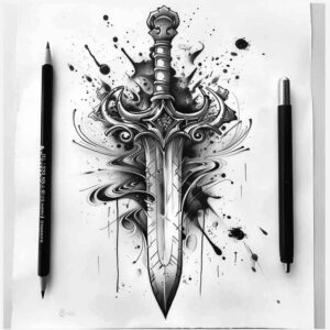 historical-weapons-continuous-pattern-for-ankle – tattoo design ideas free ai generated – Gallery: weapons-inkby-ai