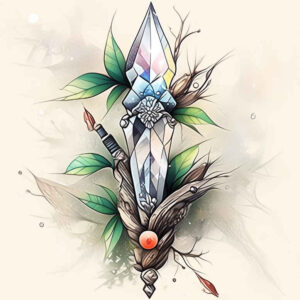 weapons-with-spiritual-motif-detailed-lines-for-upper-back – tattoo design ideas free ai generated – Gallery: weapons-inkby-ai