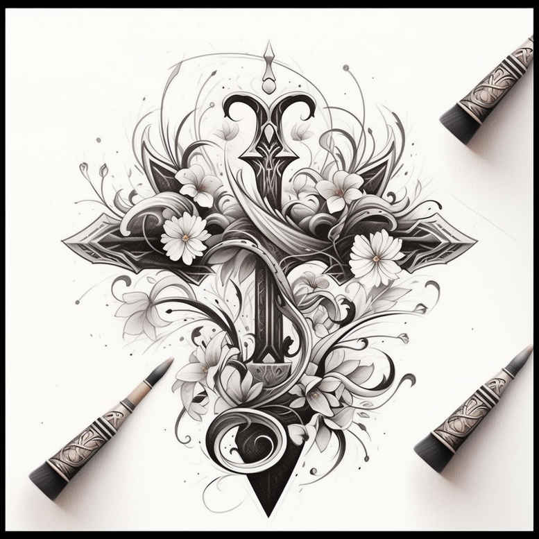 weapons-with-power-motif-balance-for-arm – tattoo design ideas free ai generated – Gallery: weapons-inkby-ai