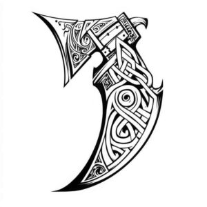 weapons tattoo design ideas Neotraditional balanced tones ancient arm endurance and power