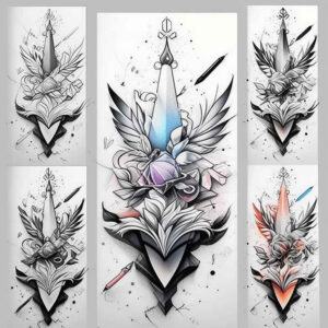 weapons tattoo design ideas dreamlike ancient arm shows strength