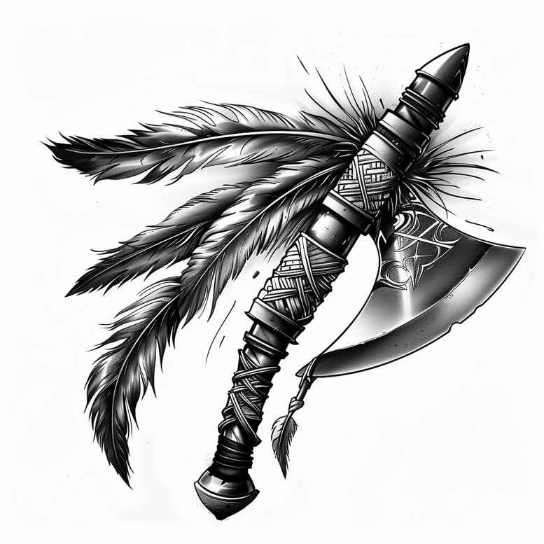 weapons tattoo design ideas classic composition battle tool for back