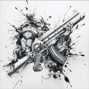 weapons tattoo design ideas enigmatic aura battle tool for back shoulder