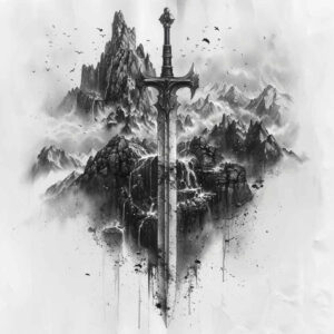 weapons tattoo design ideas Realism living skin battle tool for upper back