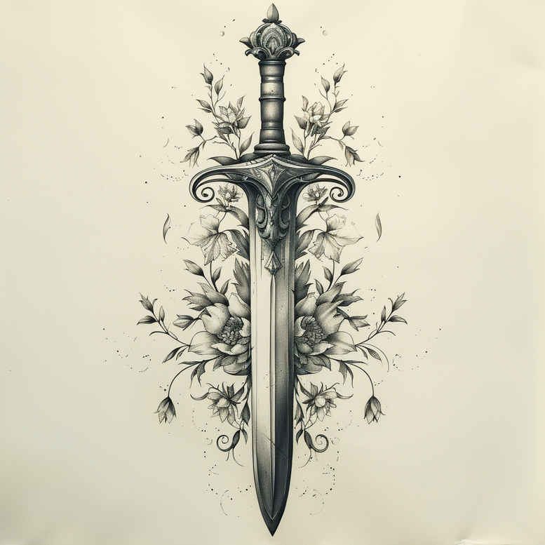 weapons tattoo design ideas watercolor-style classic weapon meaning strength