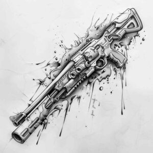 weapons tattoo design ideas Surrealism impossible forms combat gear for elbow