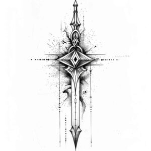 weapons tattoo design ideas Surrealism phantasmagoria combat gear stands for endurance
