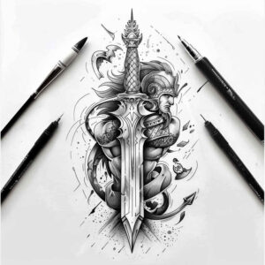 weapons tattoo design ideas textural detail cutting edge embodying perseverance