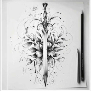 weapons tattoo design ideas elaborate dangerous grace embodying endurance