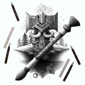 weapons tattoo design ideas bold color dangerous grace for abdomen