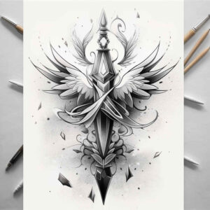 weapons tattoo design ideas realistic movement dangerous grace for shoulder blade