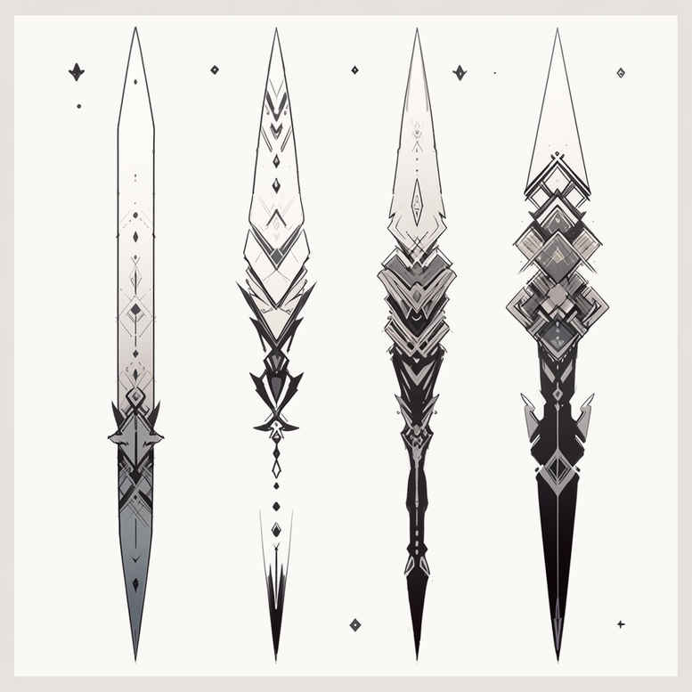 weapons tattoo design ideas subtle highlights dangerous outline for back shoulder