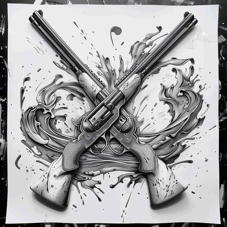 weapons tattoo design ideas balanced color deadly ink for triceps