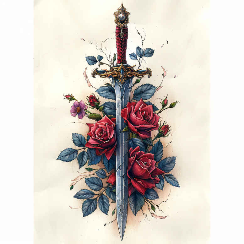 weapons tattoo design ideas Surrealism distorted reality defensive mark meaning courage