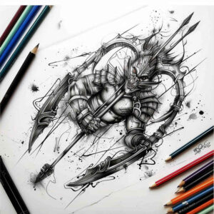 weapons tattoo design ideas Surrealism altered reality defensive mark meaning determination