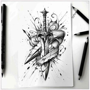 weapons tattoo design ideas artistic flair edge detail represents strength