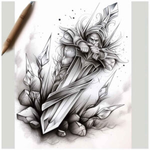 weapons tattoo design ideas smooth forged symbol for shoulder blade