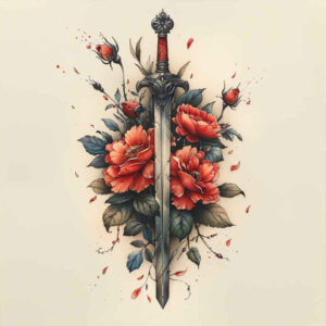 weapons tattoo design ideas monochrome historic edge for back