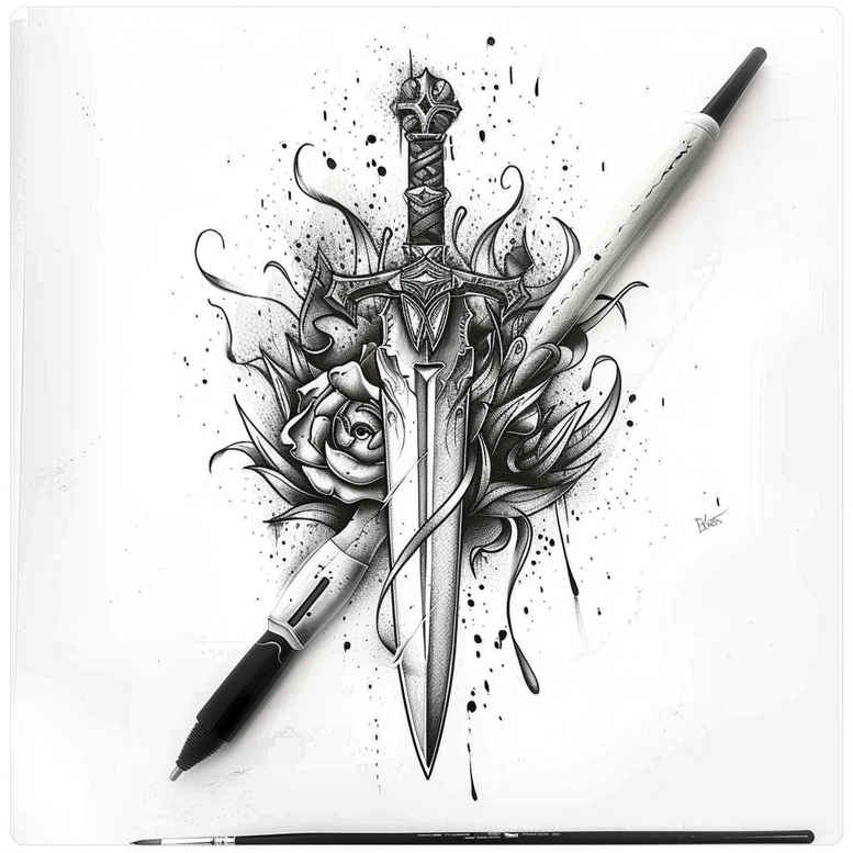 weapons tattoo design ideas Realism organic structure power symbol symbol of resilience
