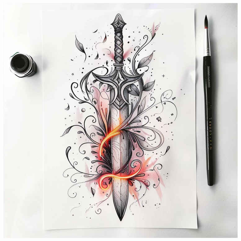 weapons tattoo design ideas Surrealism unconscious imagery primal strike for shin