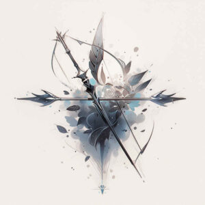 weapons tattoo design ideas Surrealism chromatic aberration primal strike symbol of courage