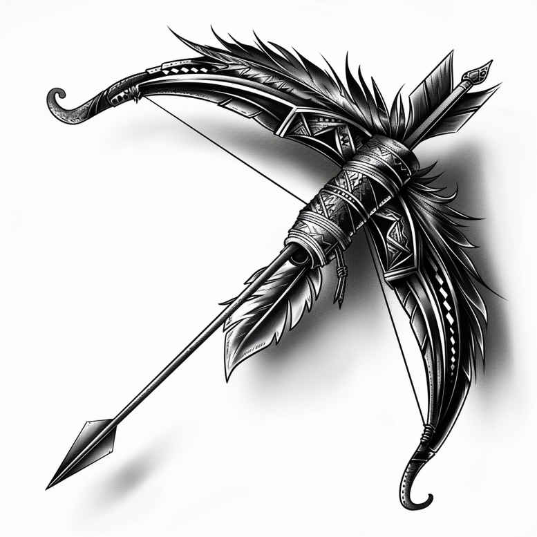 weapons tattoo design ideas line-art sharp force stands for strength