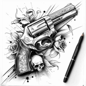 weapons tattoo design ideas Surrealism unearthly sharp force symbolising determination
