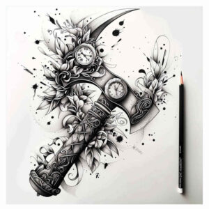 weapons tattoo design ideas Surrealism hallucinatory sharp symbol for fingers