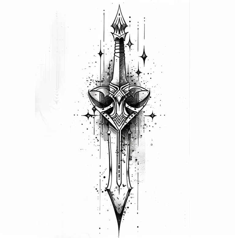 weapons tattoo design ideas Realism color precision sharp symbol for upper thigh