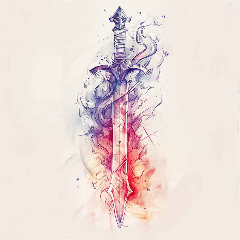 weapons tattoo design ideas solid fill strike design for side