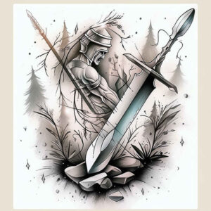 weapons tattoo design ideas artistic contrast strike design shows determination