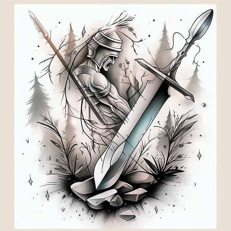 weapons tattoo design ideas artistic contrast strike design shows determination