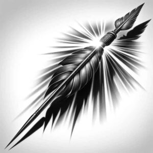 weapons tattoo design ideas Surrealism enigmatic sword silhouette embodying strength