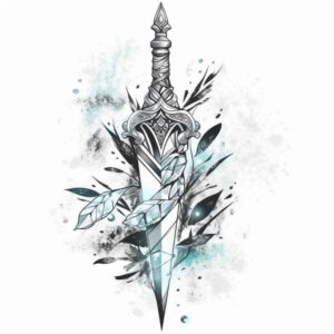 weapons tattoo design ideas sharp contrast sword silhouette for arm