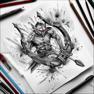 weapons tattoo design ideas Realism realistic structure sword silhouette shows perseverance