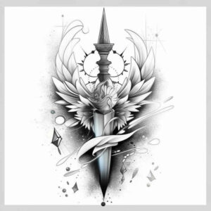 weapons tattoo design ideas Surrealism esoteric war craft stands for endurance