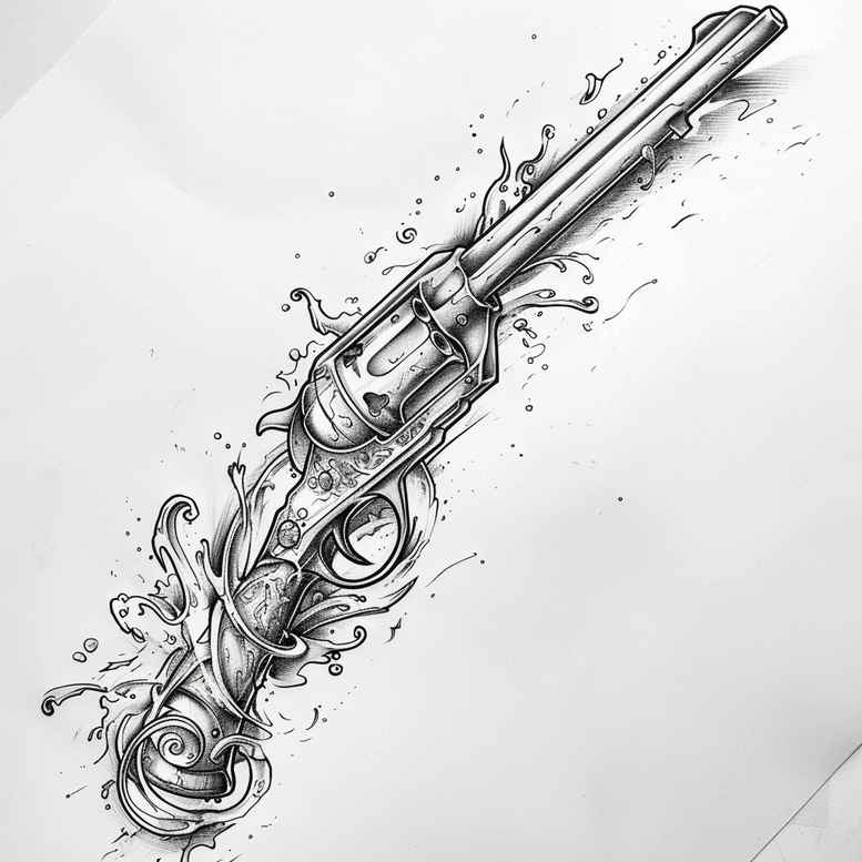 weapons tattoo design ideas Realism photo-like tattoo war tool embodying courage