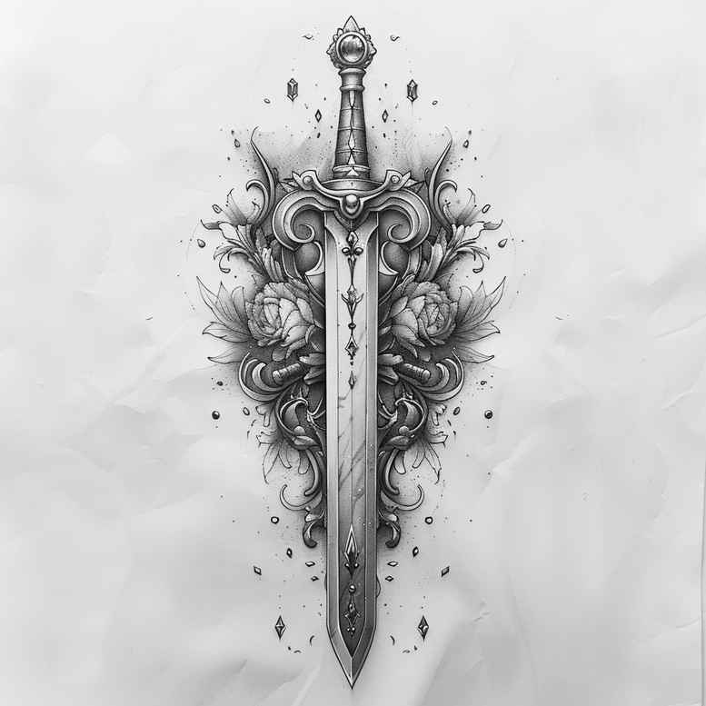 weapons tattoo design ideas refined lines weapon form for upper shoulder