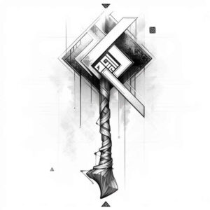 weapons-with-battle-symbol-mandala-grid-for-temple – tattoo design ideas free ai generated – Gallery: weapons-inkby-ai