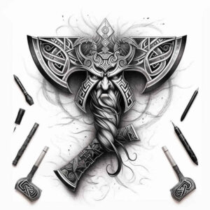 weapons-symmetric-for-abdomen – tattoo design ideas free ai generated – Gallery: weapons-inkby-ai