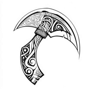 weapons-with-mythological-motif-elaborate-for-scapula – tattoo design ideas free ai generated – Gallery: weapons-inkby-ai