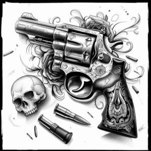 weapons-with-warrior-motif-dynamic-center-for-foot – tattoo design ideas free ai generated – Gallery: weapons-inkby-ai
