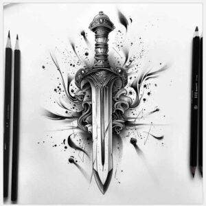crossbows-meditative-art-for-side-torso – tattoo design ideas free ai generated – Gallery: weapons-inkby-ai