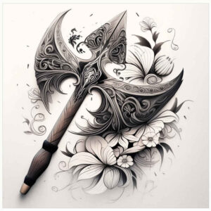 weapons-with-spiritual-protection-motif-for-men-harmony-for-upper-back – tattoo design ideas free ai generated – Gallery: weapons-inkby-ai