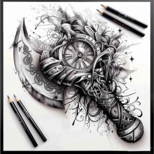 weapons-with-protection-symbols-mandala-tattoo-for-collarbone – tattoo design ideas free ai generated – Gallery: weapons-inkby-ai
