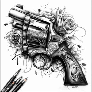 weapons-with-battle-symbol-chakra-for-abdomen – tattoo design ideas free ai generated – Gallery: weapons-inkby-ai