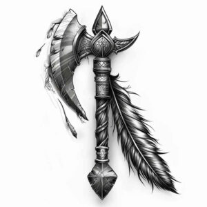 axes-chakra-for-lower-thigh – tattoo design ideas free ai generated – Gallery: weapons-inkby-ai