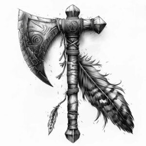 axes-universe-for-toe – tattoo design ideas free ai generated – Gallery: weapons-inkby-ai