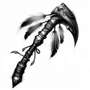 weapons-with-battle-symbol-mystic-for-upper-shoulder – tattoo design ideas free ai generated – Gallery: weapons-inkby-ai
